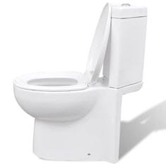 Greatstore Bílá keramická kulatá toaleta WC