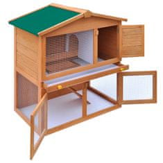shumee Zahradní králikárna/domek pro drobná zvířata 3 dvířka dřevěná
