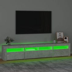 shumee TV skříňka s LED osvětlením betonově šedá 210x35x40 cm