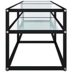 shumee TV stolek bílý mramor 140 x 40 x 40,5 cm tvrzené sklo