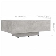 Vidaxl vida XL Konferenční stolek betonově šedý 85 x 55 x 31 cm dřevotříska