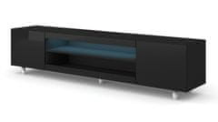 Homlando TV stolek KATE 189 cm černý lesk s LED osvětlením