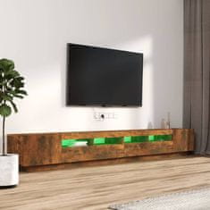 shumee 3dílný set TV skříněk s LED světly kouřový dub kompozitní dřevo