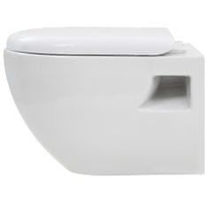 Vidaxl Závěsná toaleta s podomítkovou nádržkou bílá keramická