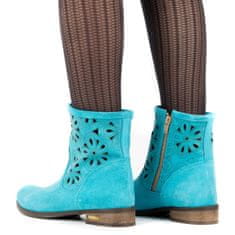 Pohodlné tyrkysové ažurové boty Alice velikost 37