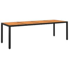 shumee Zahradní stůl 250x100x75 cm akáciové dřevo a polyratan černý