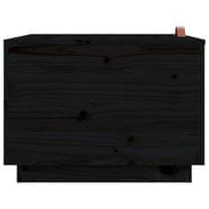shumee Úložné boxy s víkem 3 ks černé masivní borové dřevo