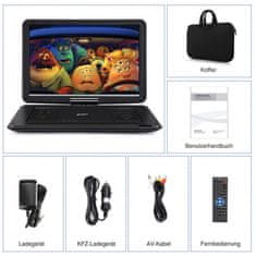 Pumpkin 16" přenosný DVD přehrávač auto monitor HDMI 1080P HD USB SD AV-IN/OUT