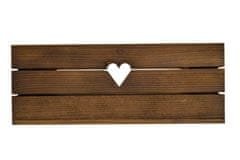 Proutídekorace Dřevěný truhlík hnědý srdce 30 cm