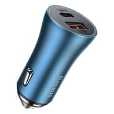 shumee Rychlá USB-C / USB nabíječka do auta Golden Contactor Pro modrá