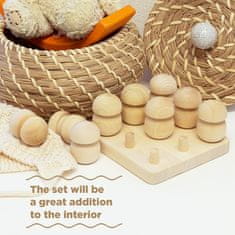 Ulanik Montessori dřevěná hračka "Mushroom meadow 9 unfinished"