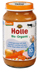 Holle Bio čočka se zeleninou a telecím 6 x 190 g