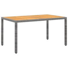 shumee Zahradní stůl 150 x 90 x 75 cm akáciové dřevo a polyratan šedý