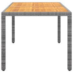 shumee Zahradní stůl 150 x 90 x 75 cm akáciové dřevo a polyratan šedý