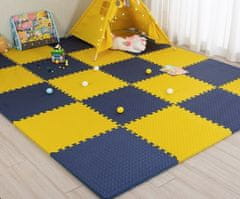MXM Tatami puzzle podložka pro děti, žlutomodrá, 9 kusů