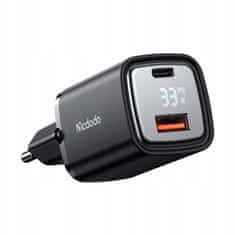 Mcdodo Nabíječka USB/USB-C, Nano, s displejem, Gan 33W Pd, Mcdodo | CH-1701