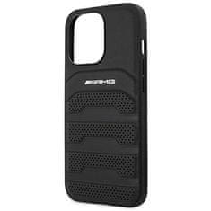 MERCEDES AMG AMHCP14LGSEBK hard silikonové pouzdro iPhone 14 PRO 6.1" black Leather Debossed Lines