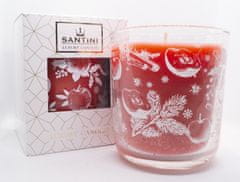 Santini Cosmetics Luxusní vánoční svíčka Santini - Jablko a skořice, 200g