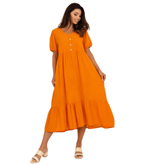 Och Bella Dámské šaty z bavlny Eseld OCH BELLA oranžové TW-SK-BI-25504.19P_398178