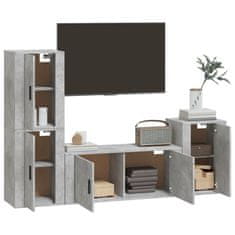 shumee 4dílný set TV skříněk betonově šedý kompozitní dřevo
