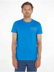 Tommy Hilfiger Modré pánské tričko Tommy Hilfiger Brand Love Small XL