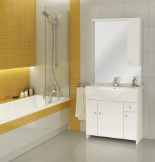 Deftrans Koupelnová skříňka s umyvadlem 85 bílá a zrcadlem LED MARO
