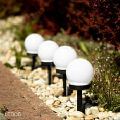 LUMILED 12x Solární zahradní lampa LED do země BÍLÁ KOULE 10cm
