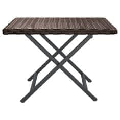 Greatstore Skládací stolek hnědý 45 x 35 x 32 cm polyratan