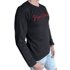 INNA Pánská černá košile s dlouhým rukávem s nápisy M