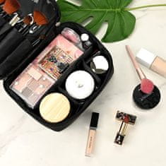 INNA Kosmetický kufřík Toaletní taška Make Up Bag Make-up Case Cestovní taška Beautycase s rukojetí Brush Organizér v černá KOSFLORIDA-3