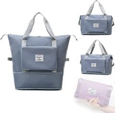 Alum online Cestovní skládací taška s velkým úložným prostorem - modrošedá