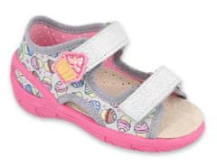 Befado dívčí sandálky SUNNY 065P135 šedé, cupcakes, velikost 22