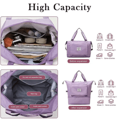 Alum online Cestovní skládací taška s velkým úložným prostorem - světle fialová