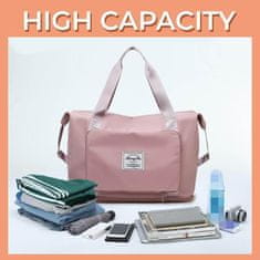 Alum online Cestovní skládací taška s velkým úložným prostorem - světle růžová