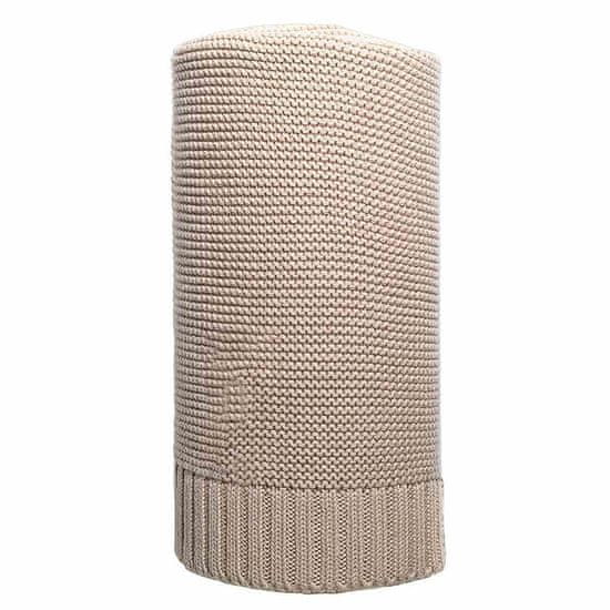 NEW BABY Bambusová pletená deka 100x80 cm béžová