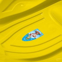 Baby Mix Dětský sáňkovací kluzák Mušle PREMIUM KOMFORT 80 cm žlutý