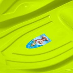 Baby Mix Dětský sáňkovací kluzák Mušle PREMIUM KOMFORT 80 cm zelený