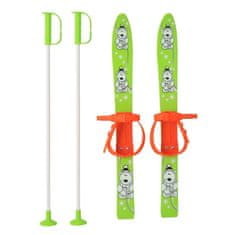 Baby Mix Dětské lyže s vázáním a holemi 70 cm zelené