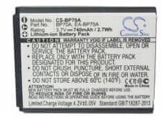 CameronSino Baterie Akumulátor Samsung BP-70A, SLB-70A, 740mAh