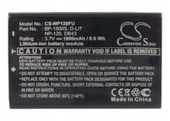 CameronSino Baterie Akumulátor PENTAX, Fujifilm, D-LI7, NP120, 1800mAh Cameron Sino
