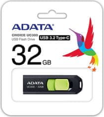 Adata UC300/32GB/USB 3.2/USB-C/Černá