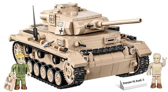 Cobi World War II Panzer III Ausf J, 2 v 1, 780 kostek, 2 figurky