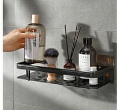 KOBEMO Koupelnový závěsný panel pro sprchový kout černý | SHOWERSHELF