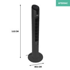 VONROC Luxusní věžový ventilátor - 110 cm - 3 nastavení rychlosti - černý | Včetně dálkového ovládání 