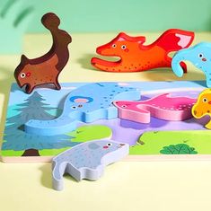 HABARRI Dřevěné sloní puzzle montessori