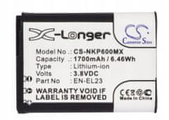 CameronSino Baterie Akumulátor Nikon ENEL23 / EN-EL23 1700mAh Cameron Sino