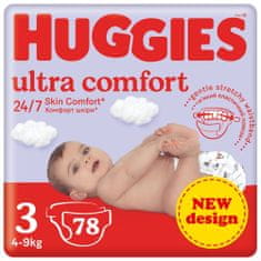 Huggies Pleny jednorázové Ultra Comfort Mega 3 (4-9 kg) 78 ks