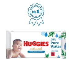Huggies Natural Pure Water Ubrousky vlhčené 48 ks