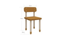 Flexa Flexa Dřevěná stolička s opěradlem pro deti hořčicová Dots
