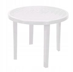 PSB Kulatý plastový zahradní stůl bílý 90 cm